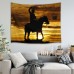 Sunset Western Cowboy Ride Horse Tapestry Wall Hanging Living Room Bedroom Decor   142906041502